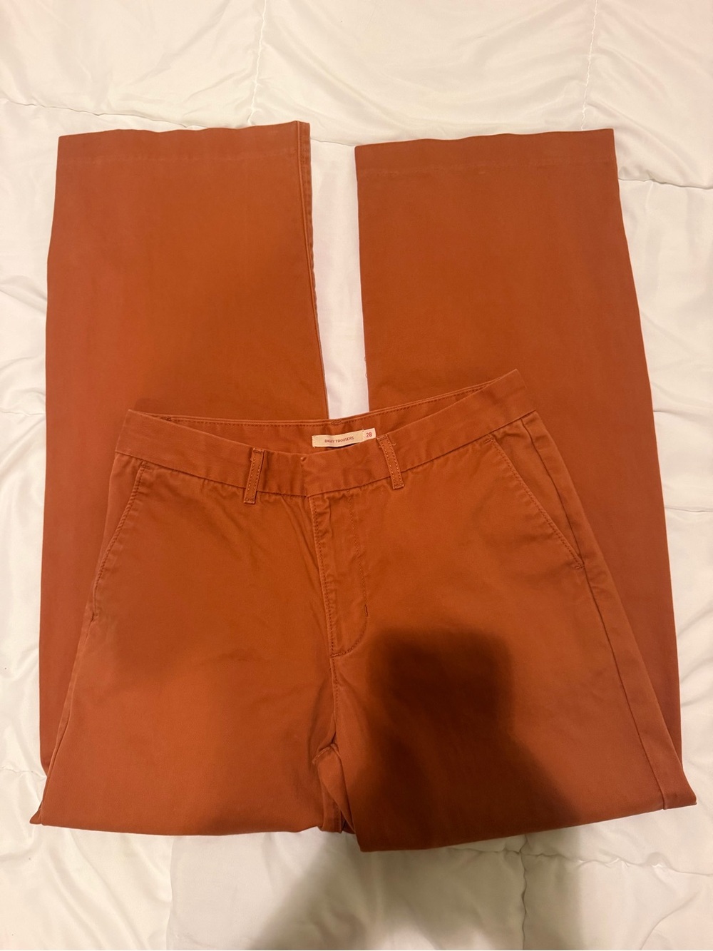Levi's Women's Straight-Leg Pants in a Rust Orange